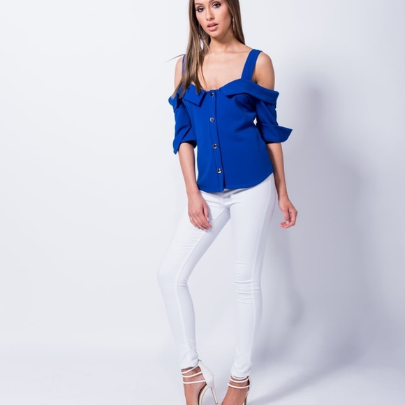 NWT Cold Shoulder 3/4 Sleeve Length Top - Picture 6 of 8